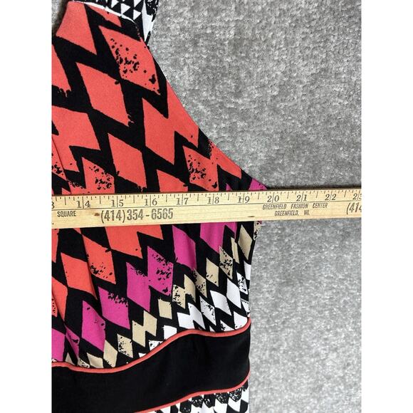 Catherines Midi Dress Womens Size‎ 2X Black White Geometric Stretch Sleeveless - Picture 5 of 6
